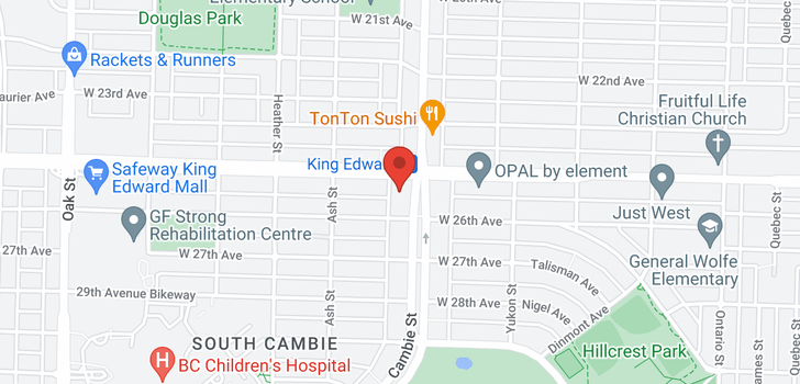 map of 705 4139 CAMBIE STREET